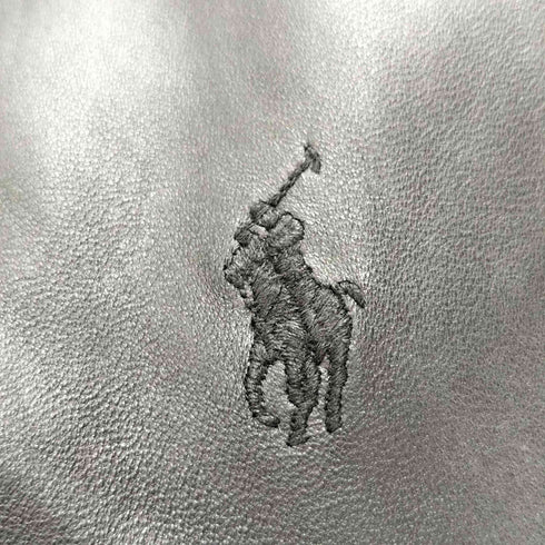 ポロバイラルフローレン Polo by RALPH LAUREN lamb skin ポニー刺繍 ジップ レザージャケット メンズ XL