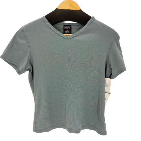 パタゴニア patagonia 90s USA製 CAPILENE Vネックストレッチカットソー レディース S