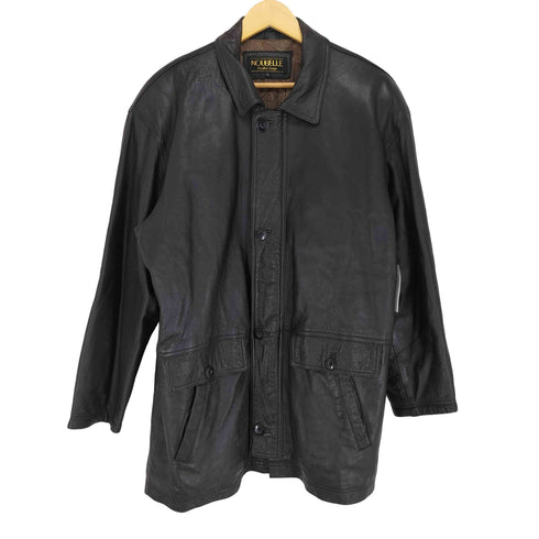 NOUBELLE lamb leather 裏地総柄 レザーカーコート メンズ JPN:L