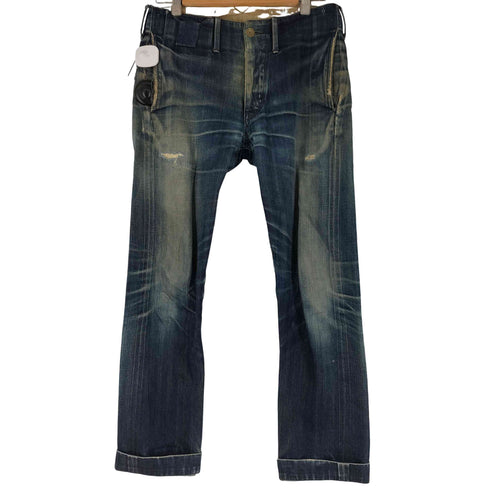 ダブルアールエルラルフローレン RRL RALPH LAUREN LOT R06 シンチバック ダメージリペア加工 デニムパンツ メンズ