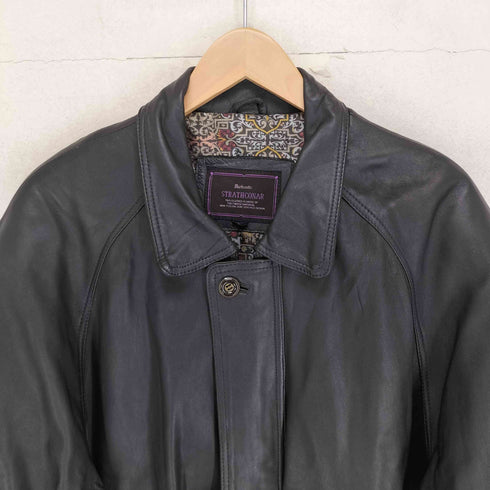 STRATHCONAR lamb leather 裏地総柄 比翼レザーブルゾン メンズ JPN:L