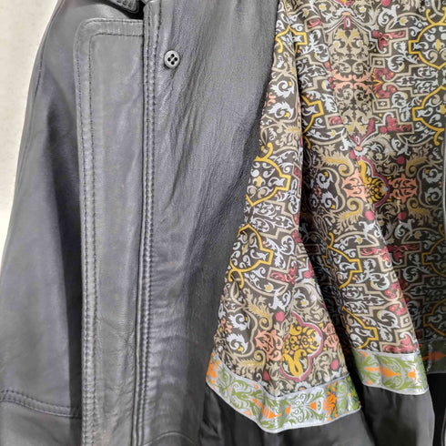 STRATHCONAR lamb leather 裏地総柄 比翼レザーブルゾン メンズ JPN:L