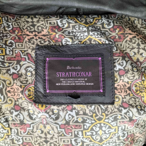 STRATHCONAR lamb leather 裏地総柄 比翼レザーブルゾン メンズ JPN:L