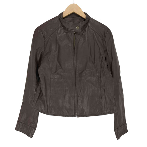 goatskin ゴートレザー ヤギ革 レザー ジップ ジャケット レディース JPN:XL