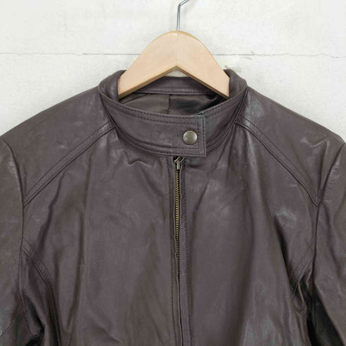 goatskin ゴートレザー ヤギ革 レザー ジップ ジャケット レディース JPN:XL