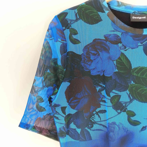 デシグアル Desigual 花柄 シアーワンピース レディース M