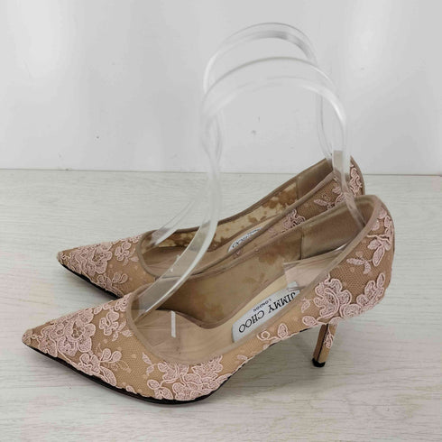 ジミーチュウ JIMMY CHOO MADE IN ITALY 総柄レース ヒールパンプス レディース 37