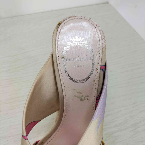 エミリオプッチ EMILIO PUCCI 総柄 ストラップ ウェッジソールサンダル レディース 35
