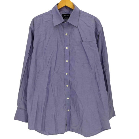 ノーティカ NAUTICA NON-IRON SANS REPASSAGE ヘリンボーン ワイドシルエット シャツ メンズ 17 34/35