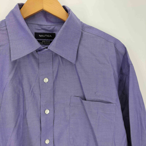 ノーティカ NAUTICA NON-IRON SANS REPASSAGE ヘリンボーン ワイドシルエット シャツ メンズ 17 34/35