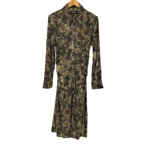デシグアル Desigual SNAKEBRILLO ロングスリーブシャツワンピース レディース M
