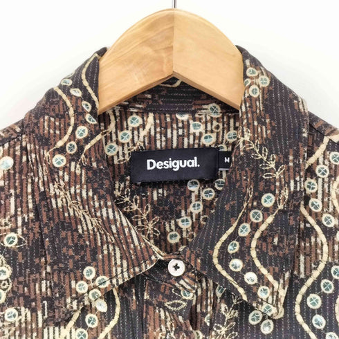 デシグアル Desigual SNAKEBRILLO ロングスリーブシャツワンピース レディース M