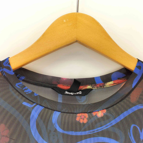 デシグアル Desigual 花柄 スリムショートTシャツ レディース M
