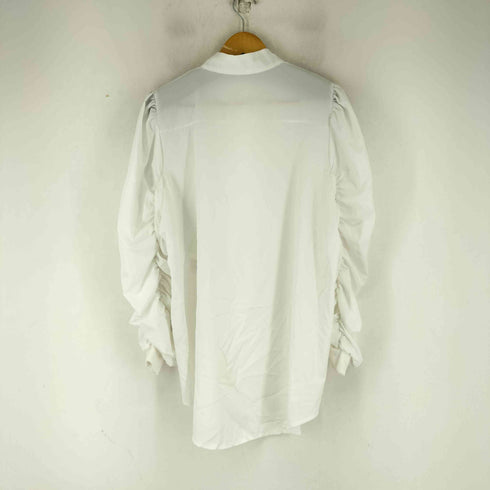 ギャザー加工 バンドカラーシャツブラウス レディース ONE SIZE