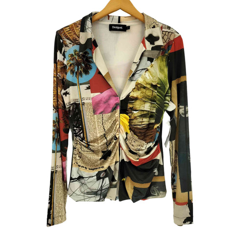 デシグアル Desigual ラクロワ アートコラージュプリント シャツ レディース L
