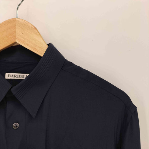 BARDELLI イタリア製 シルク プリーツ 立体ポケット レギュラーカラー L/S シャツ メンズ import:M