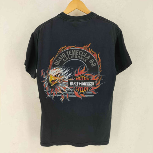ハーレーダビッドソン HARLEY-DAVIDSON 00s イーグル フレイム プリント ポケット Tシャツ メンズ M