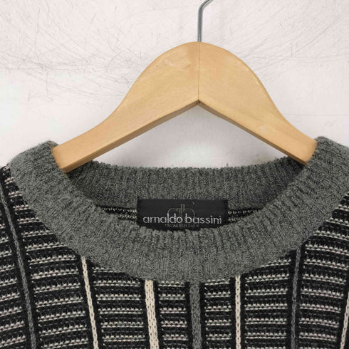 arnaldo bassini 総柄 クルーネック 長袖 ニット メンズ import:M