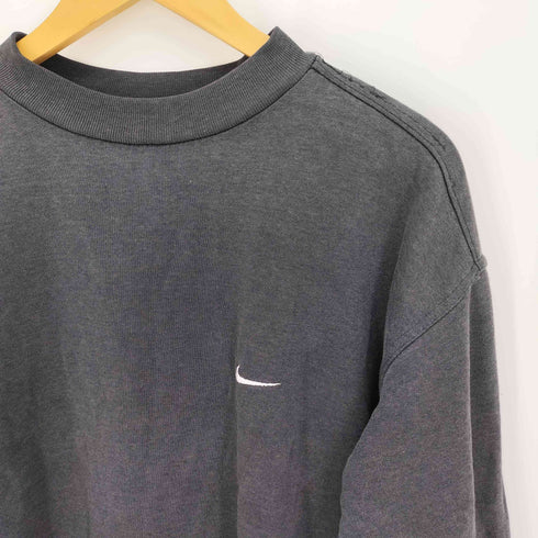 ナイキ NIKE 90-00S 黒タグ スウッシュロゴ刺繍 クルーネック スウェット プルオーバー メンズ JPN:M