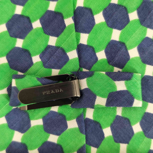 プラダ PRADA 総柄シルクネクタイ メンズ