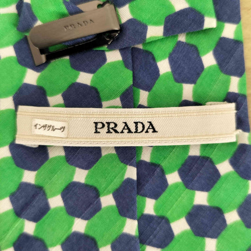 プラダ PRADA 総柄シルクネクタイ メンズ