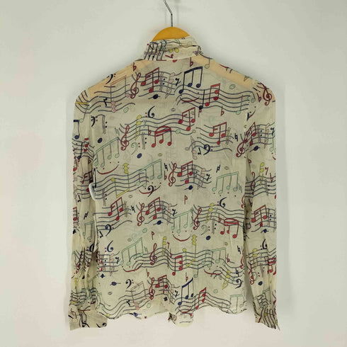 レッドヴァレンティノ RED VALENTINO 音符柄 ボウタイシルクブラウス レディース EUR:38