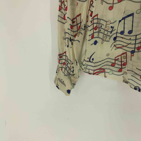 レッドヴァレンティノ RED VALENTINO 音符柄 ボウタイシルクブラウス レディース EUR:38