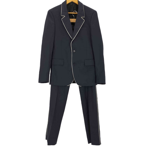 サンドロパリ sandro PARIS パイピング 2Bテーラードジャケット パンツセットアップ メンズ 46
