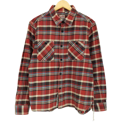 ヒューストン HOUSTON チェック柄 マチ付き ヘビーネルシャツ メンズ import:XL