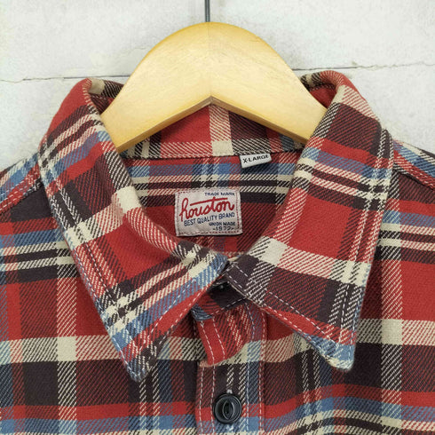 ヒューストン HOUSTON チェック柄 マチ付き ヘビーネルシャツ メンズ import:XL