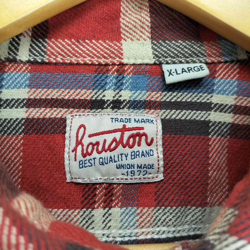ヒューストン HOUSTON チェック柄 マチ付き ヘビーネルシャツ メンズ import:XL