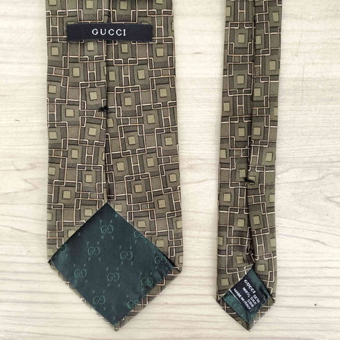 グッチ GUCCI シルク100% 総柄 ネクタイ メンズ