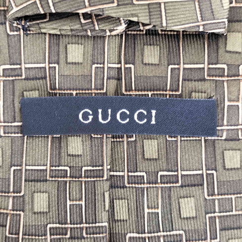 グッチ GUCCI シルク100% 総柄 ネクタイ メンズ