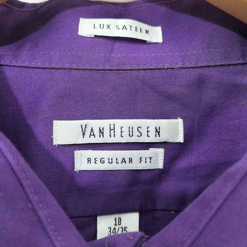 ヴァンヒューゼン VAN HEUSEN 00s LUX SATEEN ラックスサテン ドレスシャツ メンズ 18 34/35