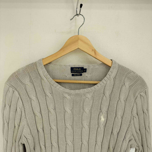 ポロラルフローレン POLO RALPH LAUREN PIMA COTTON ポニー刺繍 3D ケーブル ニット セーター レディース import:M