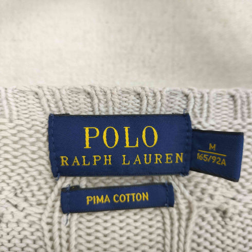 ポロラルフローレン POLO RALPH LAUREN PIMA COTTON ポニー刺繍 3D ケーブル ニット セーター レディース import:M