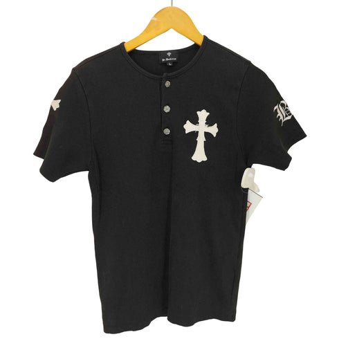 Be Ambition 両面クロスデザイン ヘンリーネック Tシャツ Y2K メンズ JPN:L