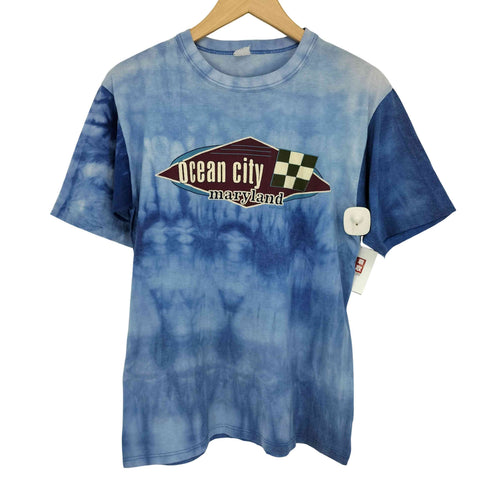 OCEAN CITY タイダイ染め 袖シングルステッチ プリント S/S Tシャツ メンズ
