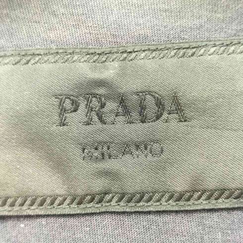 プラダ PRADA レザー切替Vネック S/S カットソー メンズ S