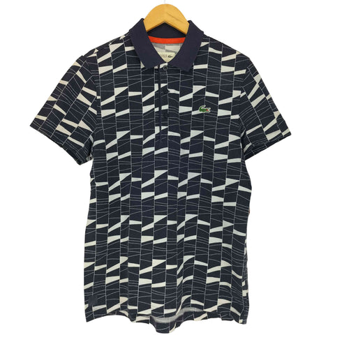 ラコステ LACOSTE 鹿の子 S/S ポロシャツ アミダクジ柄 メンズ import:M