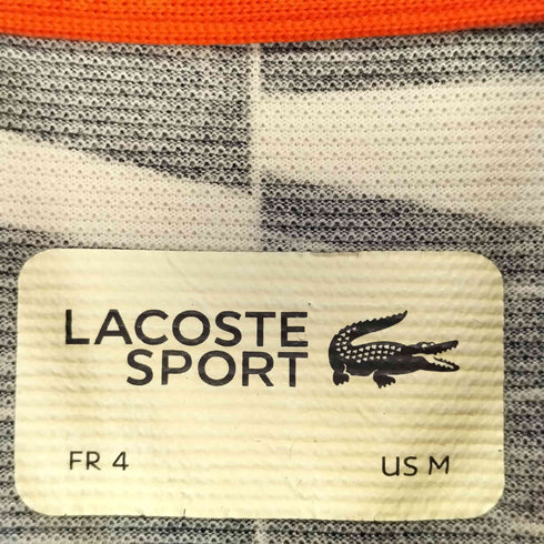 ラコステ LACOSTE 鹿の子 S/S ポロシャツ アミダクジ柄 メンズ import:M