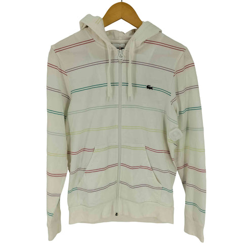 ラコステ LACOSTE マルチカラー ボーダー ジップパーカー レディース JPN:3