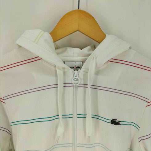ラコステ LACOSTE マルチカラー ボーダー ジップパーカー レディース JPN:3