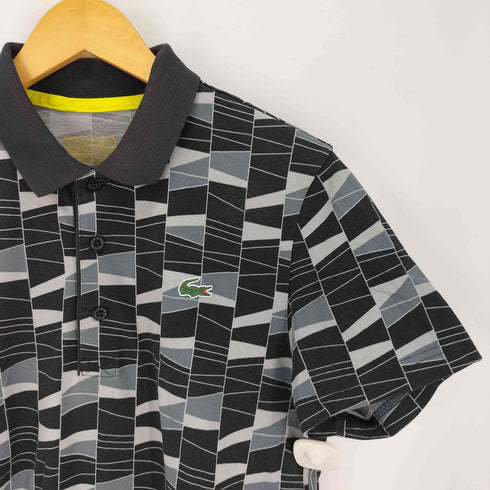 ラコステ LACOSTE 鹿の子 S/S ポロシャツ アミダクジ柄 メンズ