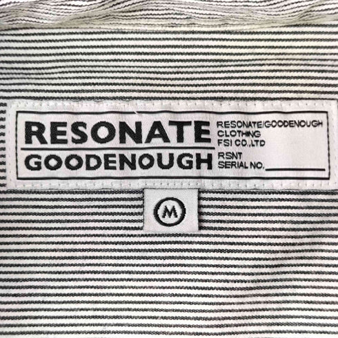 リゾネイトグッドイナフ RESONATE GOOD ENOUGH BD S/S ストライプシャツ メンズ JPN:M