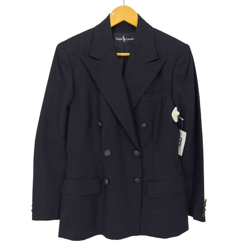 ラルフローレン RALPH LAUREN イカリボタン ダブルブレスト ウールテーラードジャケット レディース 9