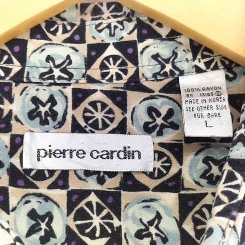 ピエールカルダン pierre cardin 総柄レーヨン S/S シャツ メンズ import:L