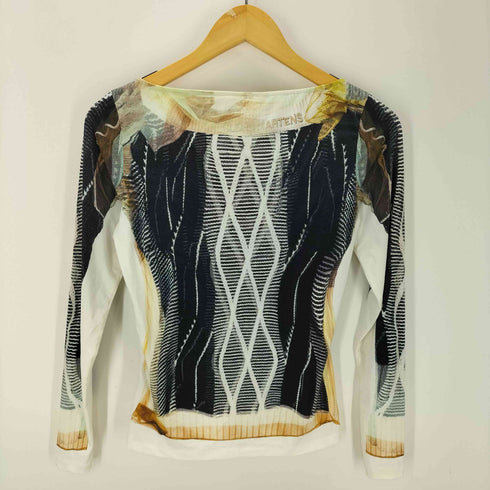 エイチアンドエム H&M × GLENN MARTENS 25AW コラボ 総柄 プリント トップス トロンプルイユ パワーネット セカンドスキン レディース import:S