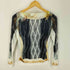 エイチアンドエム H&M × GLENN MARTENS 25AW コラボ 総柄 プリント トップス トロンプルイユ パワーネット セカンドスキン レディース import:S
