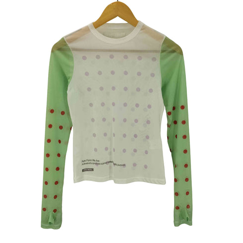 ヨウヘイオオノ yohei ohno 25AW Graphic Mesh Top グラフィック メッシュ トップ 総柄 ドット プリント シアー パワーネット セカンドスキン レディース JPN:36